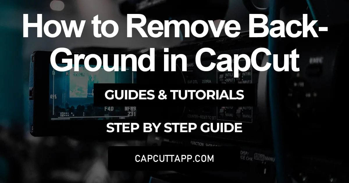 remove background in capcut